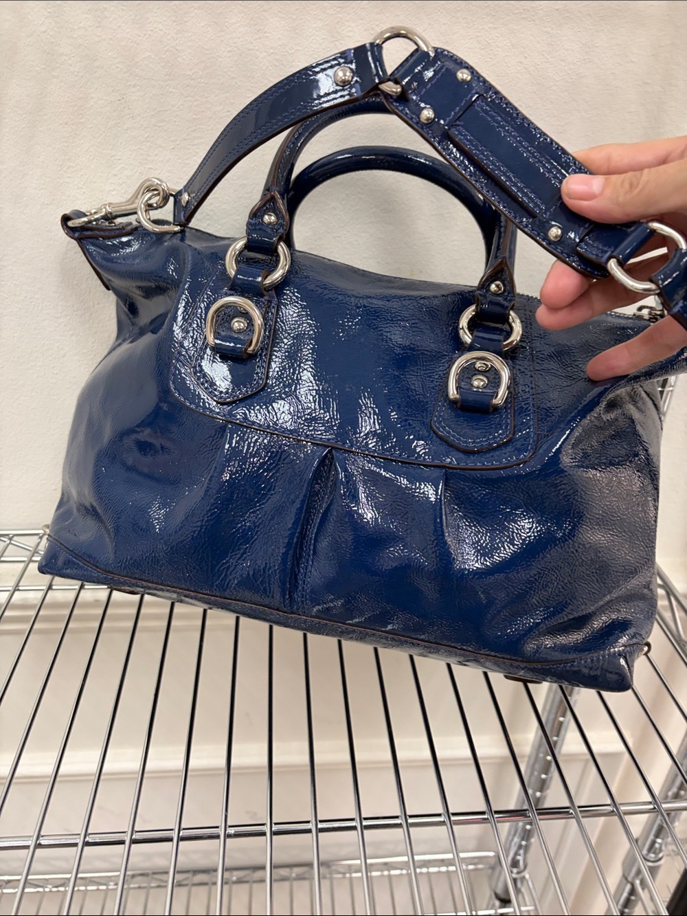 COACH ASHLEY PATENT LEATHER SATCHEL HANDBAG TOTE PURSE  2-WAY - Picture 2 of 7